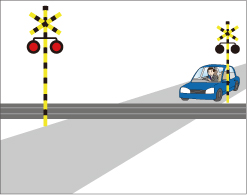 踏切-一時停止と安全確認
